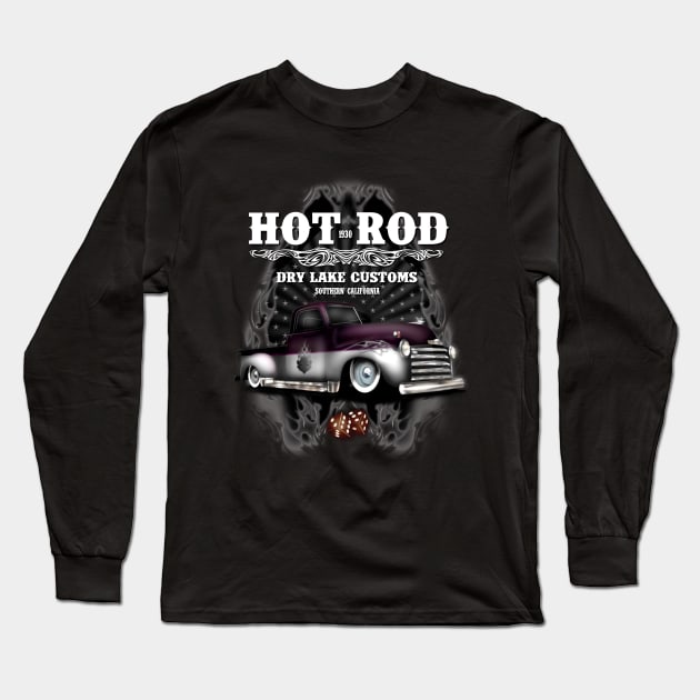 Hot Rod Chevy Vintage Truck Long Sleeve T-Shirt by hardtbonez